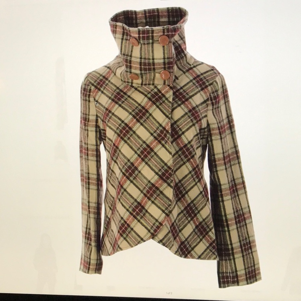 Priorities plaid High Collar Jacket